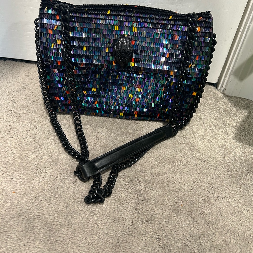 Kurt Geiger Black Iridescent Sequin Crossbody Bag